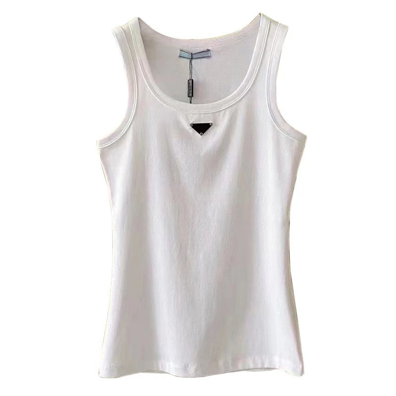 Unbranded Vests Sleeveless scoop-neck tank top with triangular chest plaque image 5