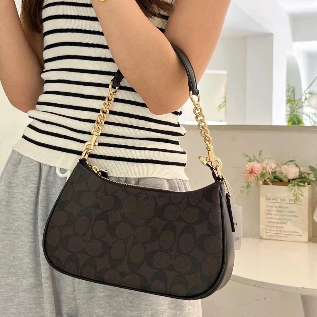 Bags Versatile High Bag Mahjong Women's Handbag Underarm Fashionable Crossbody Version Crescent Old Flower Bag Single Shoulder *No quality issues and no return without reason