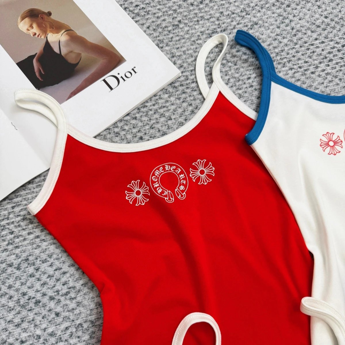 Chrome Hearts Vests Ringer camisole with horseshoe logo and floral print image 2