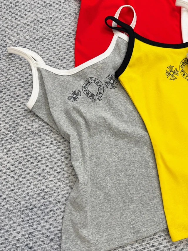 Chrome Hearts Vests Ringer camisole with horseshoe logo and floral print product detail image 5