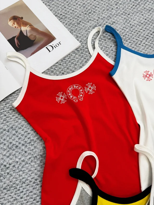 Chrome Hearts Vests Ringer camisole with horseshoe logo and floral print product detail image 4