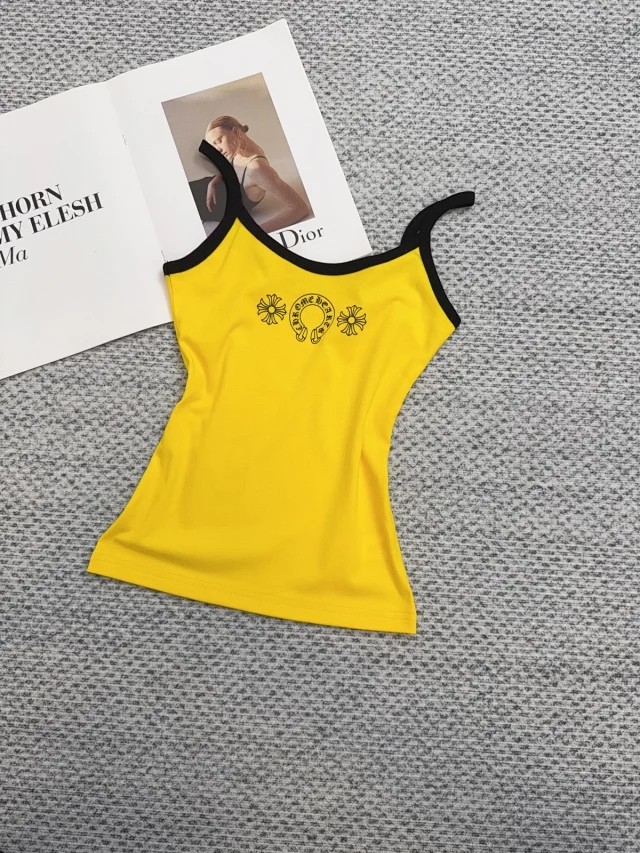 Chrome Hearts Vests Ringer camisole with horseshoe logo and floral print product detail image 14