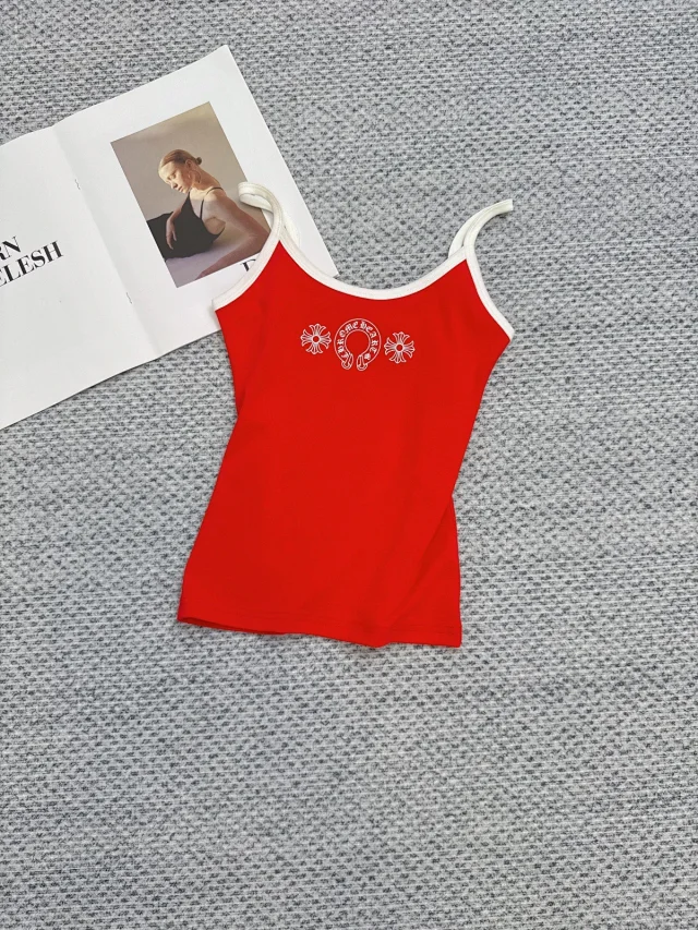 Chrome Hearts Vests Ringer camisole with horseshoe logo and floral print product detail image 12
