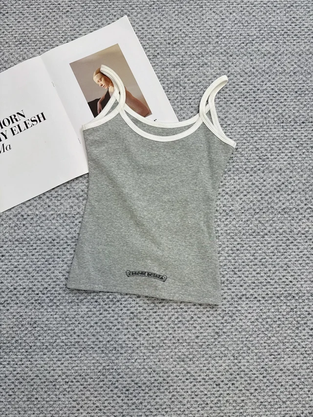 Chrome Hearts Vests Ringer camisole with horseshoe logo and floral print product detail image 19