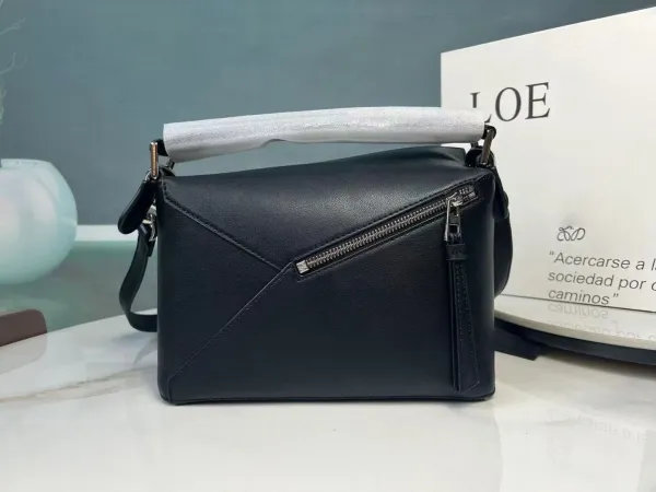Loewe Puzzle Mini Black Leather Shoulder Bag - 8