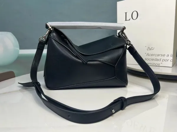 Loewe Puzzle Mini Black Leather Shoulder Bag - 10