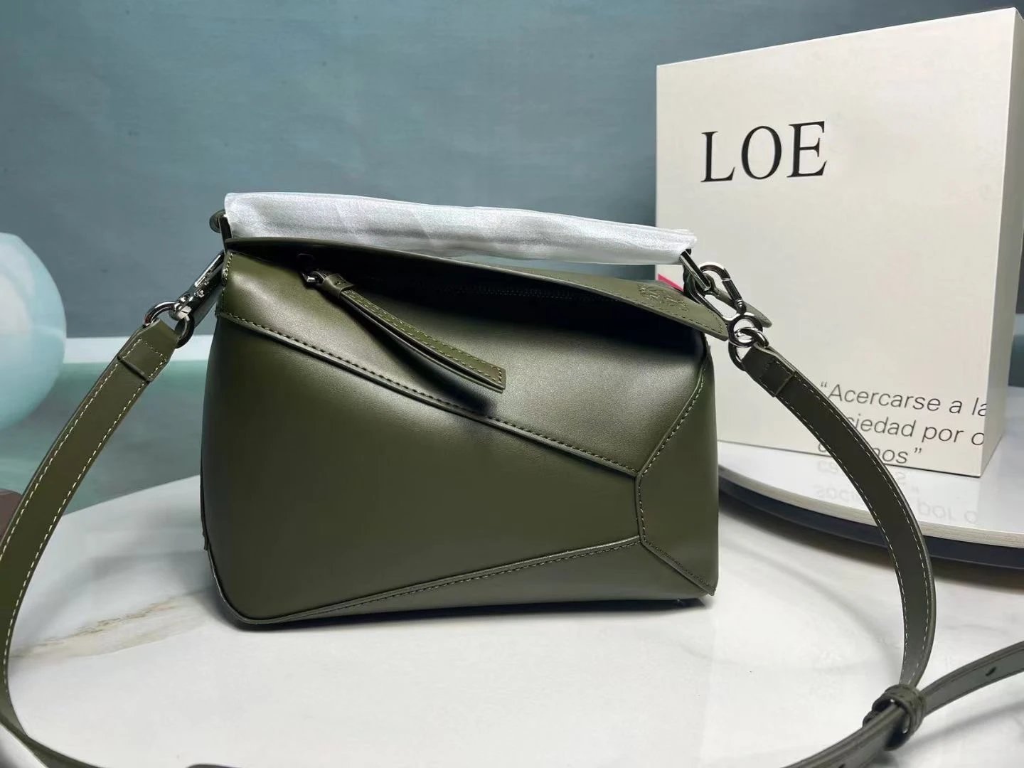 Loewe Puzzle Mini Bag Olive Green Shoulder Bag