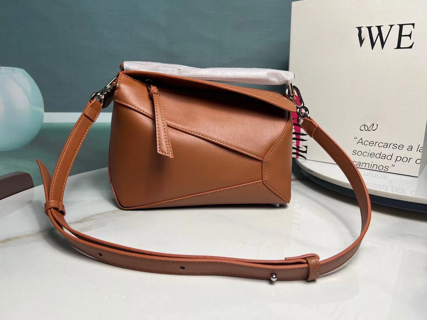 Loewe Puzzle Mini Black Leather Shoulder Bag - 12