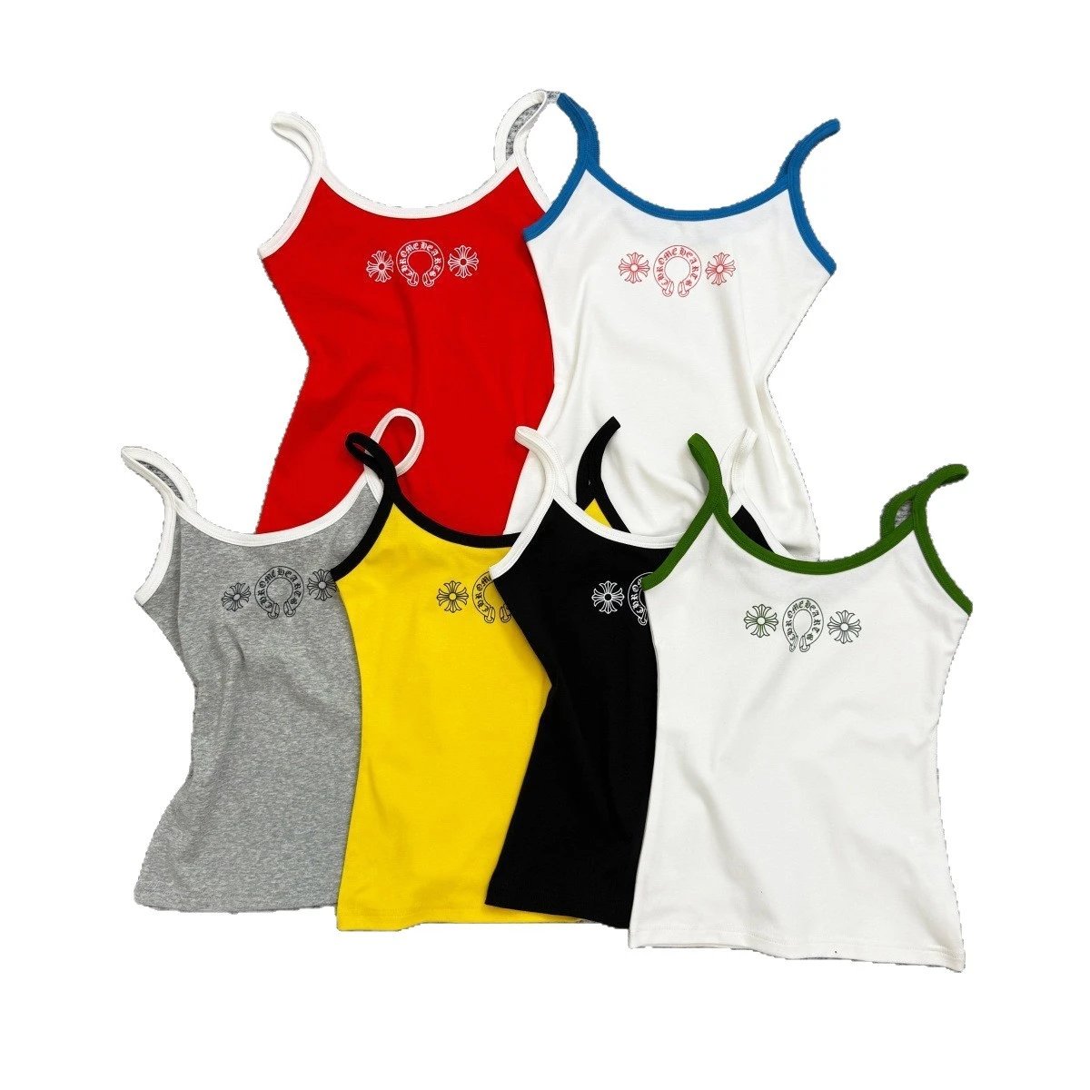 Chrome Hearts Vests Ringer camisole with horseshoe logo and floral print image 4