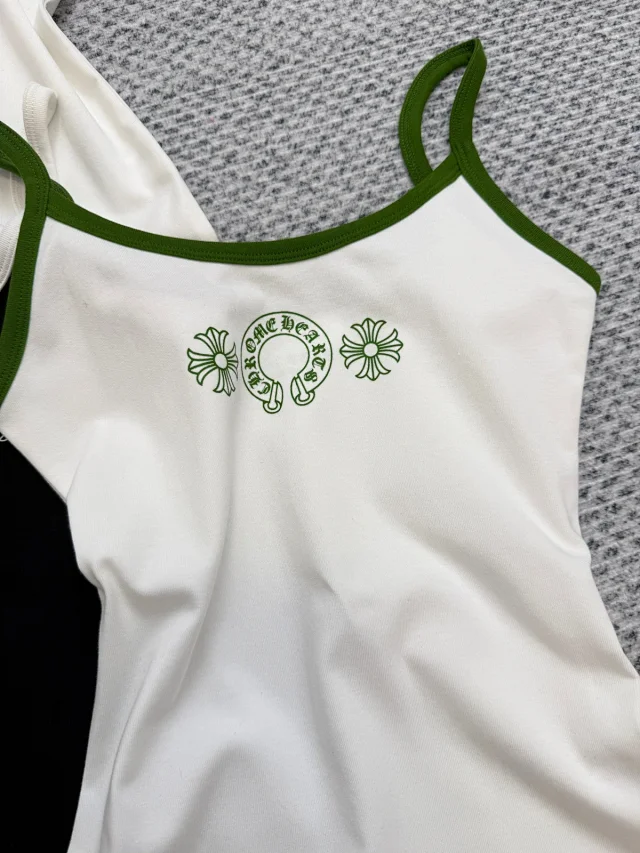 Chrome Hearts Vests Ringer camisole with horseshoe logo and floral print product detail image 7