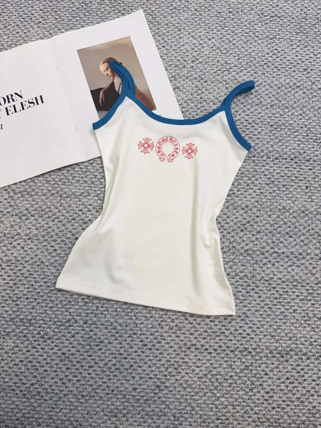 Chrome Hearts Vests Ringer camisole with horseshoe logo and floral print product detail image 16