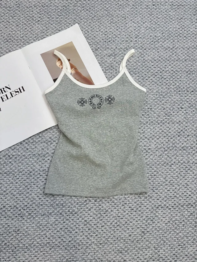 Chrome Hearts Vests Ringer camisole with horseshoe logo and floral print product detail image 18