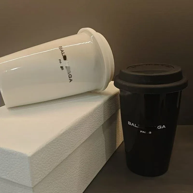 Hand Cup Paris Coffee Cup Coffee Cup Home Water Cup Mug Liner Ceramic Holding Ceramic Black and White Accompanying b* No quality issues, no return without reason