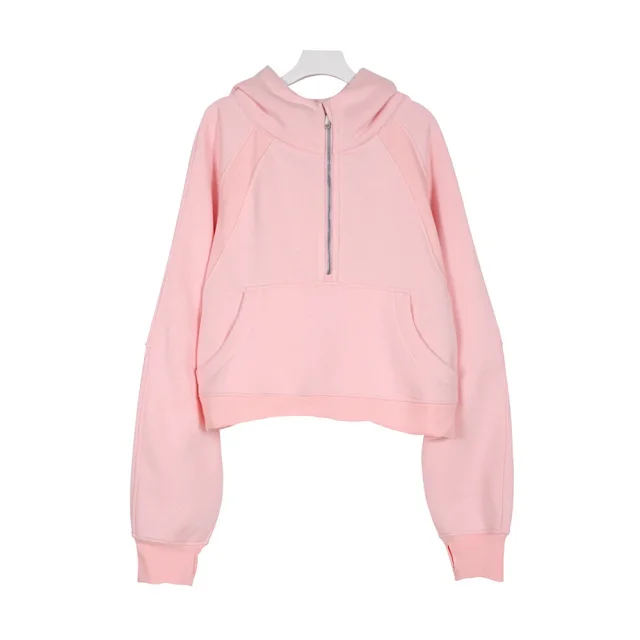 Unbranded Hoodies & Sweatshirts Half-Zip Hooded Sweatshirt with Kangaroo Pocket product detail image 14