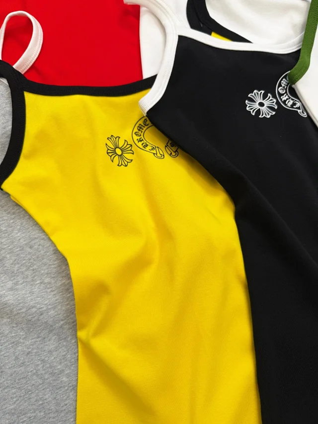 Chrome Hearts Vests Ringer camisole with horseshoe logo and floral print product detail image 6