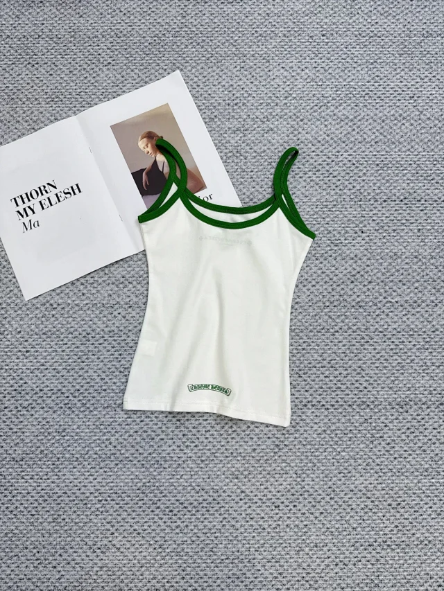 Chrome Hearts Vests Ringer camisole with horseshoe logo and floral print product detail image 9