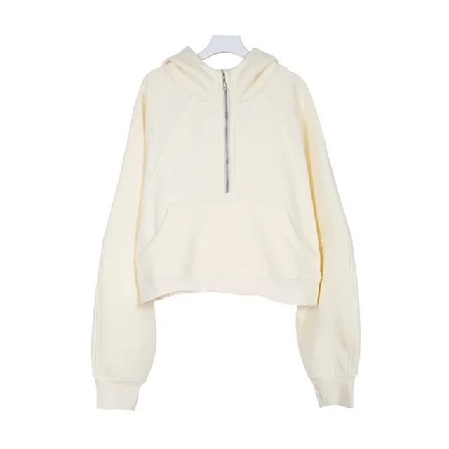 Unbranded Hoodies & Sweatshirts Half-Zip Hooded Sweatshirt with Kangaroo Pocket product detail image 10