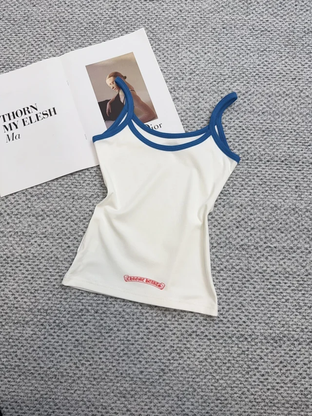 Chrome Hearts Vests Ringer camisole with horseshoe logo and floral print product detail image 17