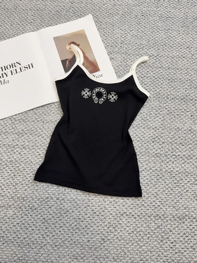 Chrome Hearts Vests Ringer camisole with horseshoe logo and floral print product detail image 20