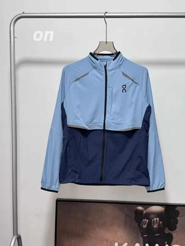 On Jackets Lightweight stand-collar reflective color-block running jacket product detail image 5