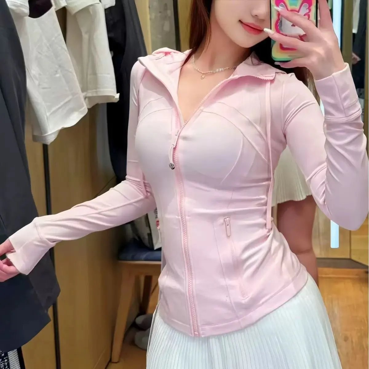 上衣服连帽瑜伽DefHood健身女士运动夹克春秋外套服透气无质量原因不可以无理由退货 5