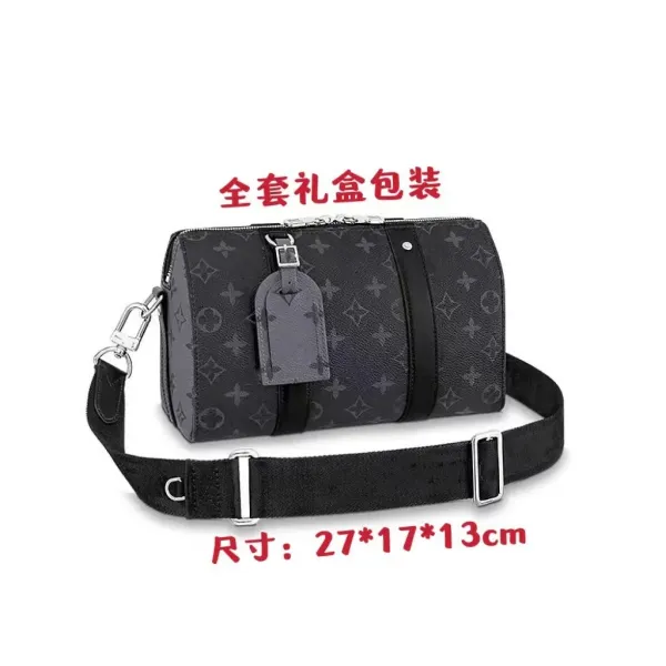 Louis Vuitton Monogram Eclipse Keepall XS Black and White Polka Dot Handbag - 4