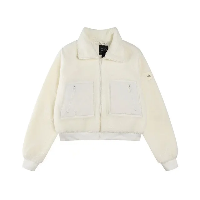 Alo Jackets Sherpa Fleece Zip Jacket with Quilted Pockets product detail image 5