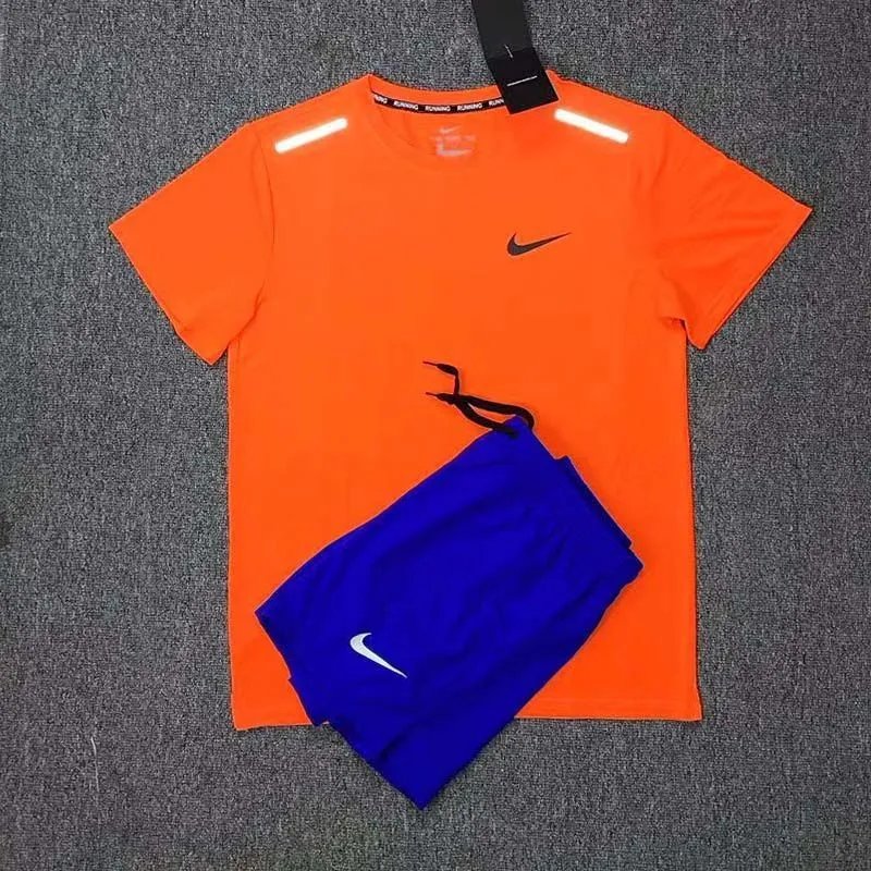 Orange (paired with blue pants)