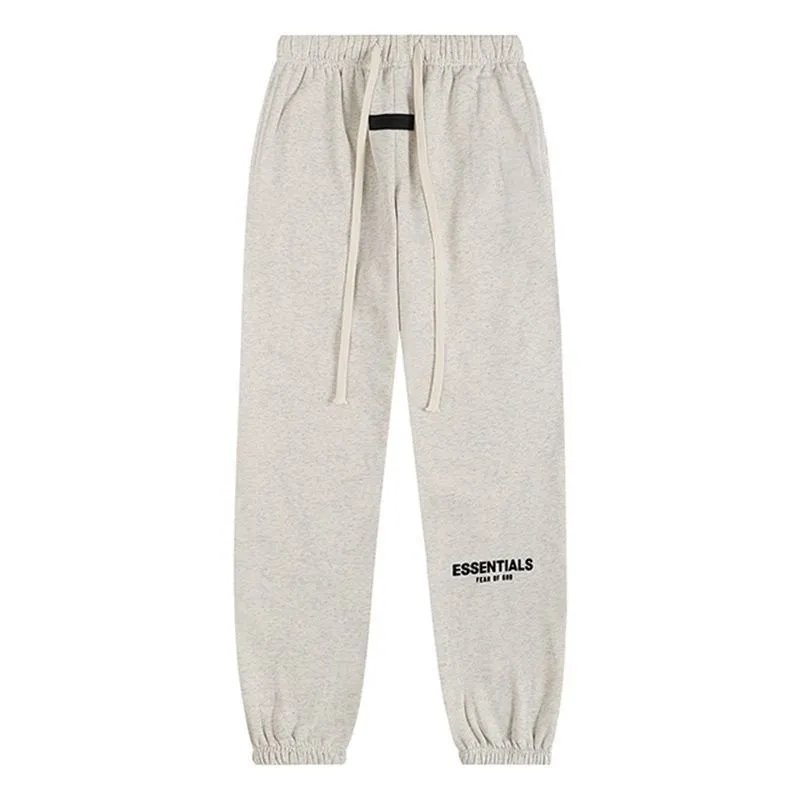 White flowered grey sweatpants