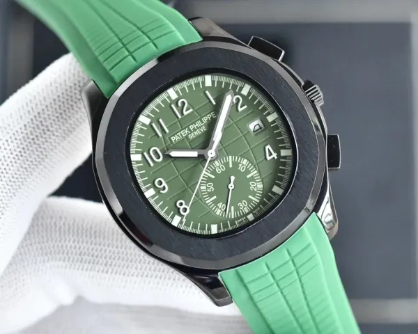 Patek Philippe Aquanaut Chronograph Orange Rubber Strap Mechanical Watch Watches - 17
