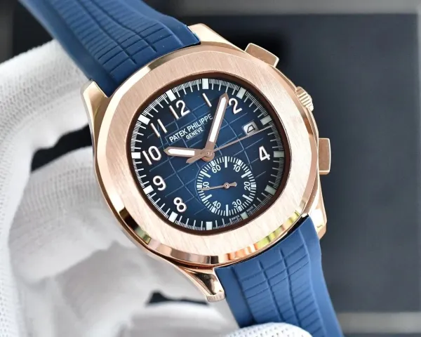 Patek Philippe Aquanaut Chronograph Orange Rubber Strap Mechanical Watch Watches - 11