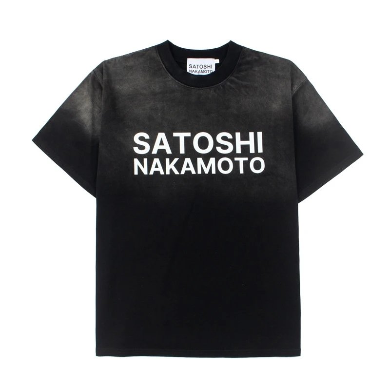 Satoshi Nakamoto T-shirt Logo Washed Black