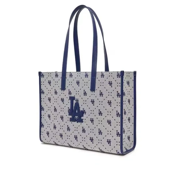 Los Angeles Dodgers Monogram Tote Bag Navy and White - 1
