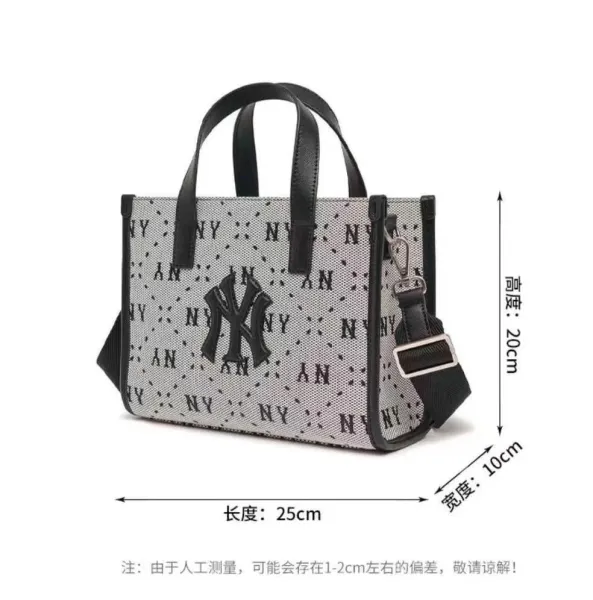 Los Angeles Dodgers Monogram Tote Bag Navy and White - 7