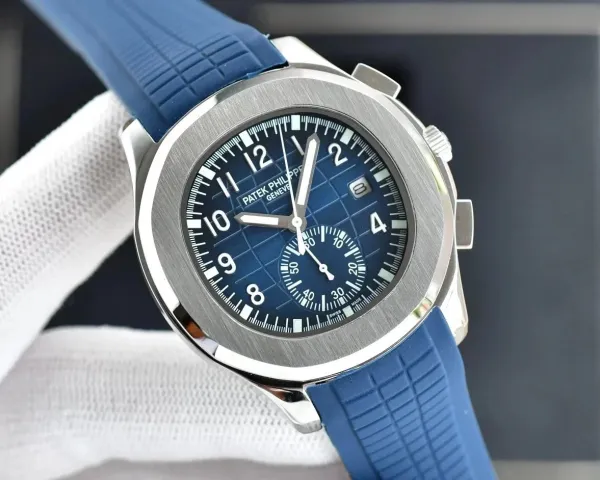 Patek Philippe Aquanaut Chronograph Orange Rubber Strap Mechanical Watch Watches - 6