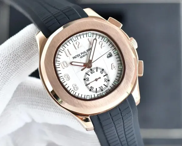 Patek Philippe Aquanaut Chronograph Orange Rubber Strap Mechanical Watch Watches - 8