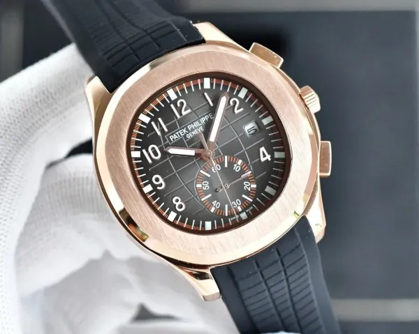 Patek Philippe Aquanaut Chronograph Orange Rubber Strap Mechanical Watch Watches - 10