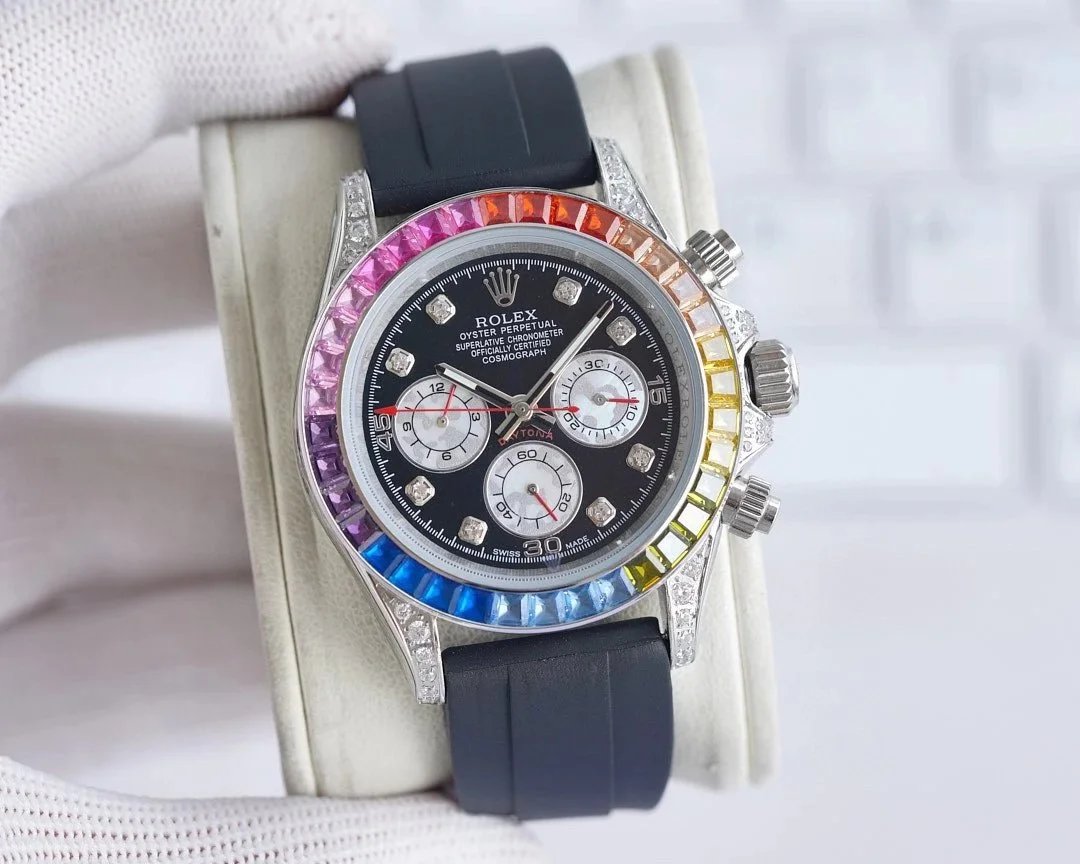 Silicone Strap Silver · Square Diamond Markers