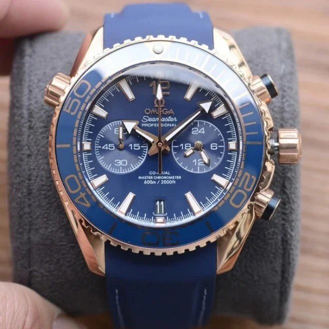 Rose Gold Case, Blue Dial, Rubber Strap