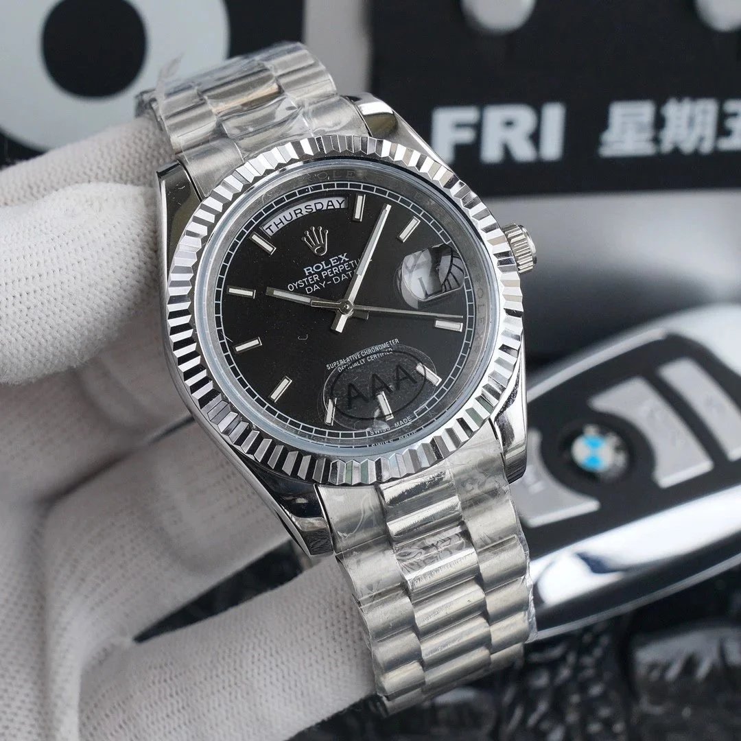 Silver Tone · Black Dial