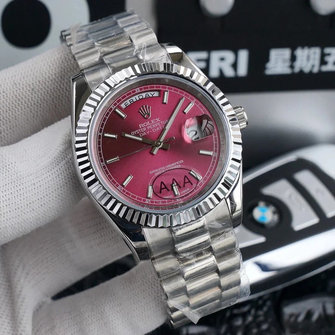 Silver Tone · Red Dial