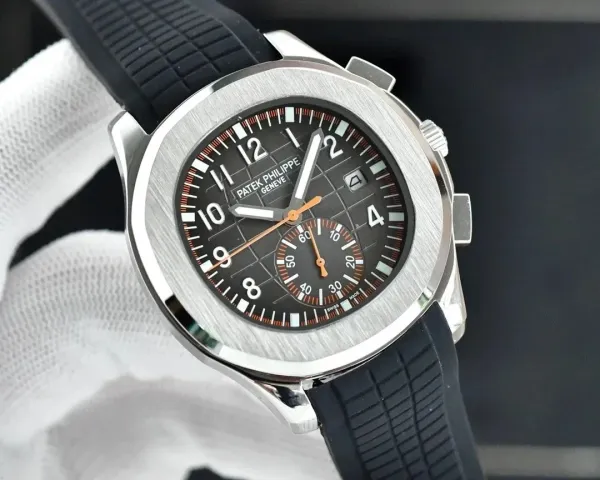 Patek Philippe Aquanaut Chronograph Orange Rubber Strap Mechanical Watch Watches - 4