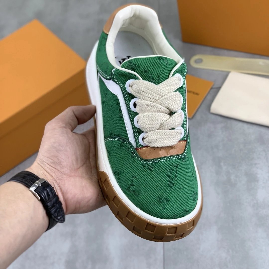 Louis Vuitton LV Skate Low Top Sneakers Green Monogram