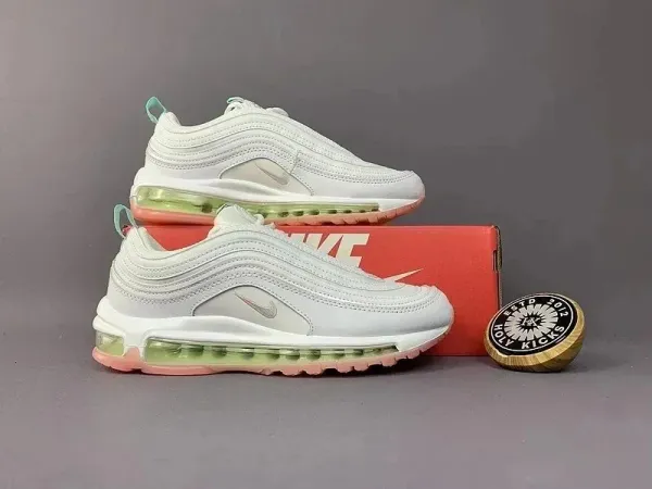 Nike Air Max 97 'Neon' Beige Olive Running Shoes - 12