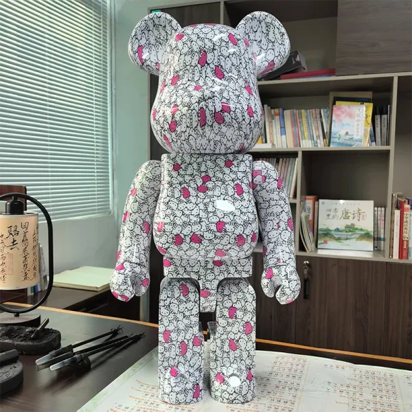 Medicom Toy BEARBRICK Hello Kitty Pattern White Pink Multicolor Collectible Figure Accessories - 1