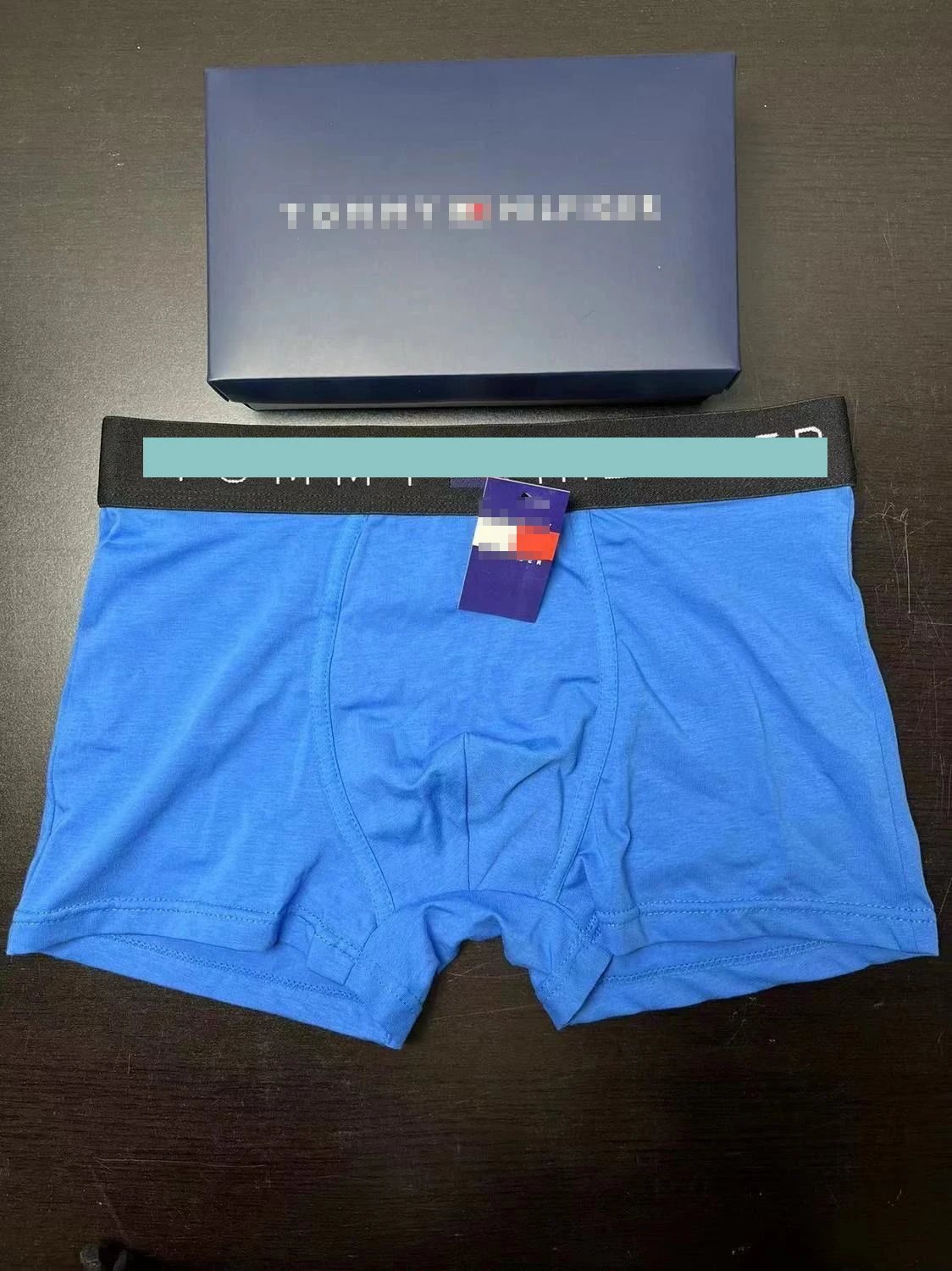 Design Boxed Boxer Brief Gray with Mint Waistband Underwear - 11