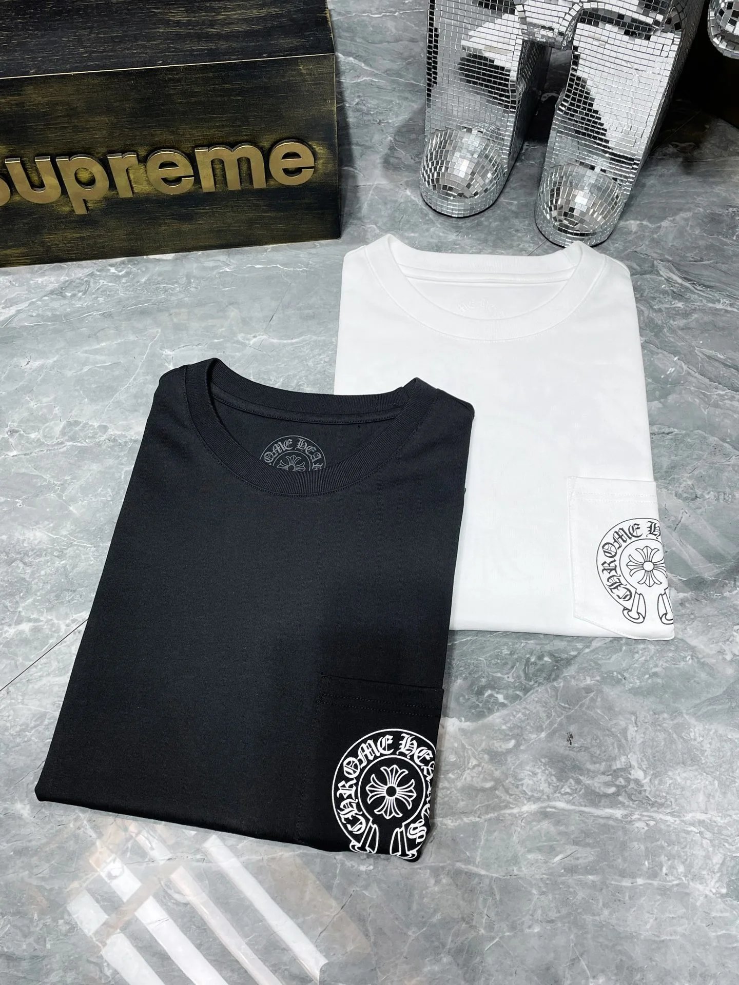 Chrome Hearts Logo Circle Print White T-Shirt - 3