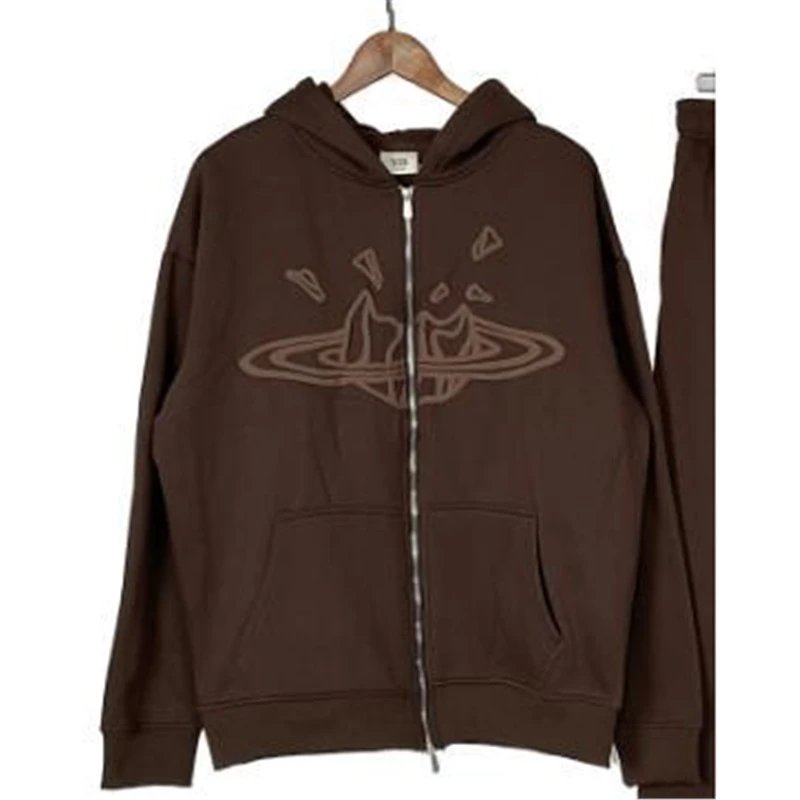Vivienne Westwood Orb Zip-Up Hoodie Brown