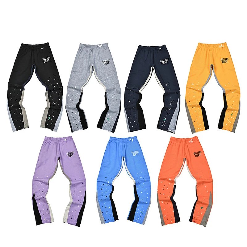 GALLERY DEPT Basic Letter Print Logo Drawstring Jogger Pants Casual Sweatpants for Men and Women