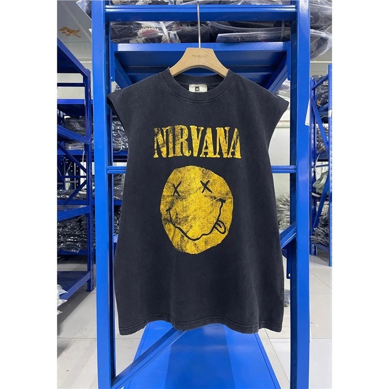 Nirvana Smiley Face Sleeveless T-Shirt Black